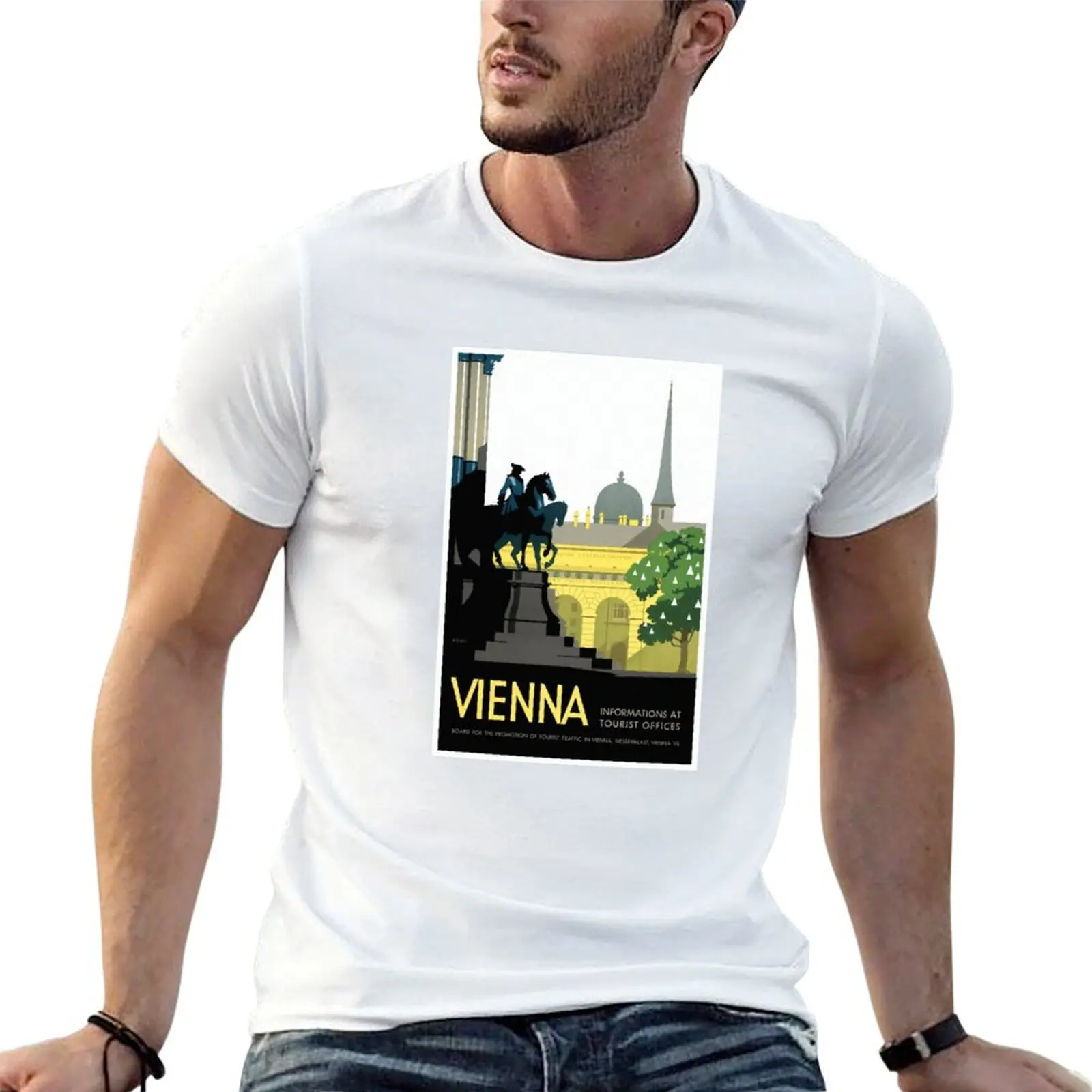 

Vienna Austria Vintage Travel Poster 1935 T-Shirt t shirts for man cotton cotton t shirt man t shirt man cotton T-shirt