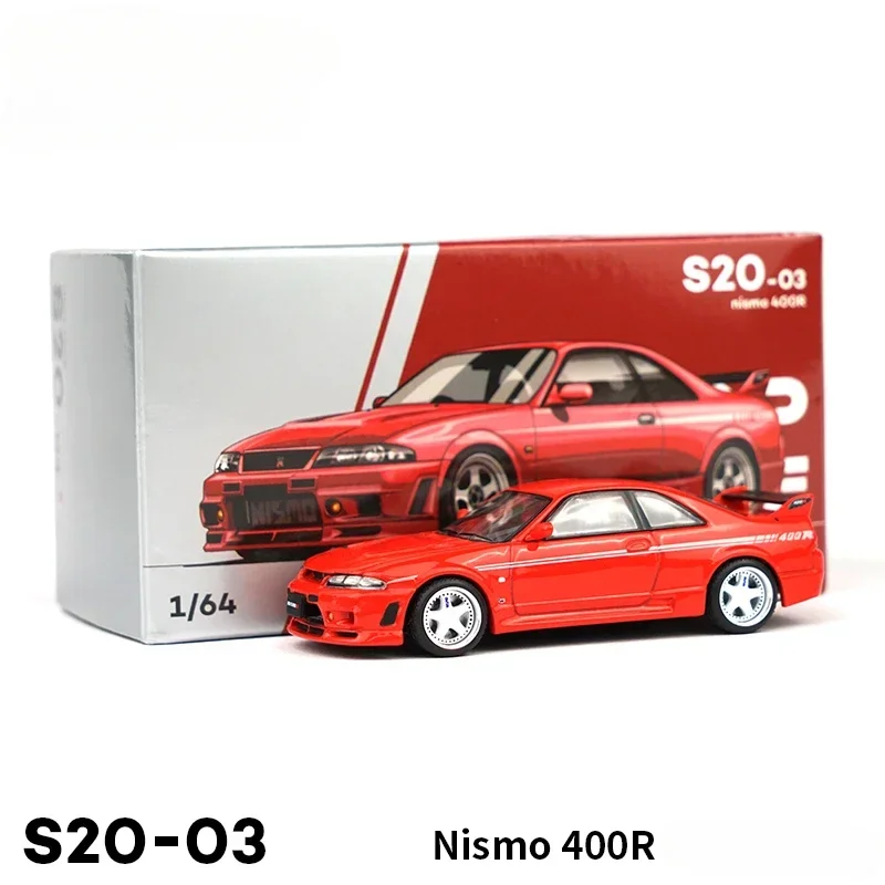 GTR-R33เส้นขอบฟ้าของ1/64 400R Nismo-เที่ยงคืนรถโลหะผสมมอเตอร์รถยนต์สีม่วงโมเดลโลหะสำหรับเด็กของขวัญคริสต์มาสของเล่นสำหรับเด็กผู้ชาย