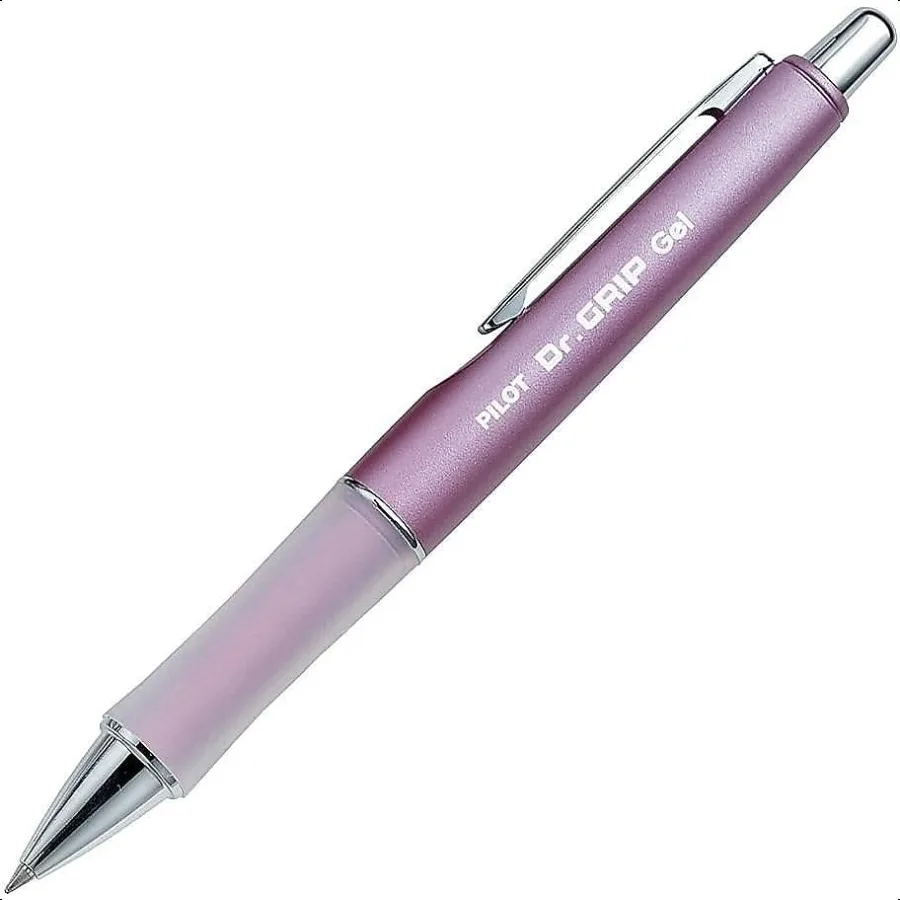

Dr. Grip Refillable Retractable Gel Ink Rolling Ball Pen Fine Point Metallic Mauve Barrel Black Ink Single Pen 36273