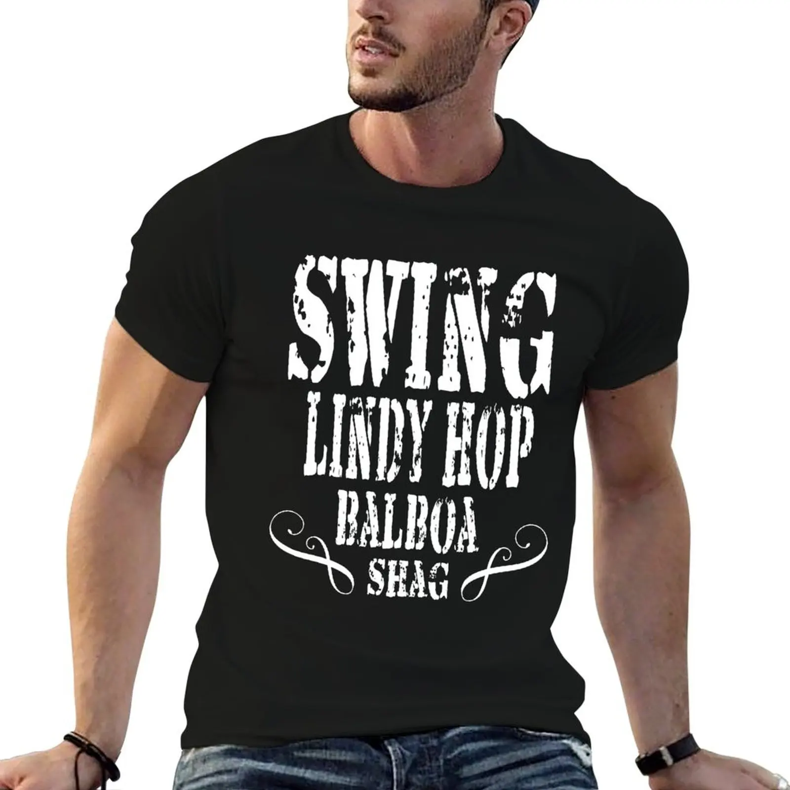 Swing Lindy Hop Balboa Shag T-Shirt Breathable Sportswear T-Shirt for Men