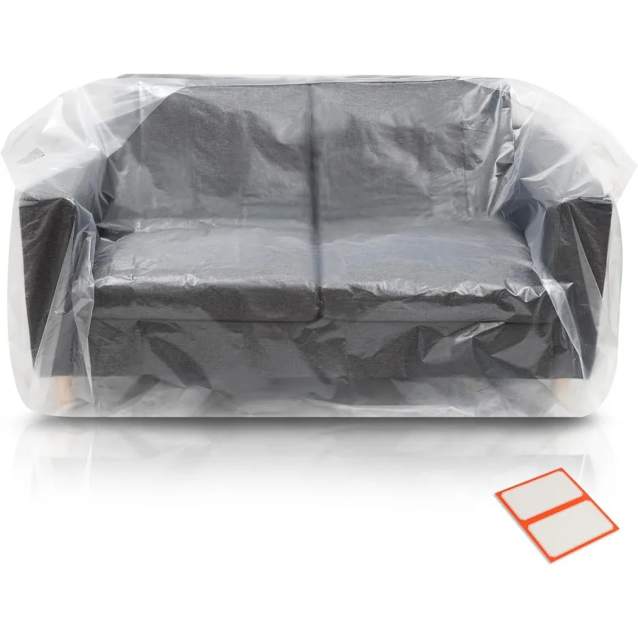 

Plastic Furniture Covers for Moving HeavyDuty Loveseat Cover for Love Seat Bench and Large Items Clear Bags for Renovation Wrap