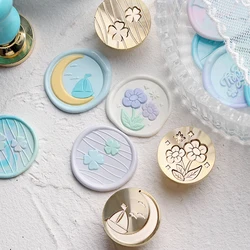 2022 Wax Seal Stamp Love Star Moon 25MM Sealing Stamp Head For Scrapbooking Cards Envelopes Wedding Invitations Gift Packaging