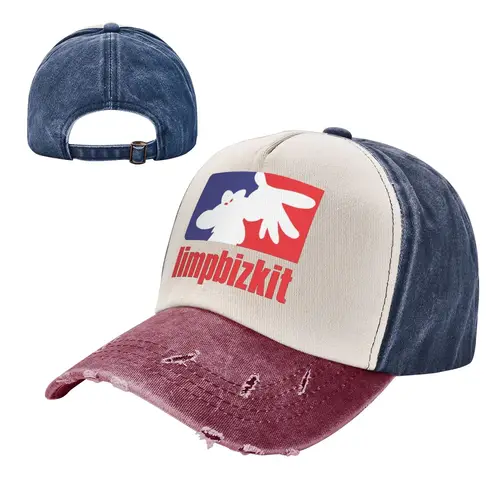 Imagen 2 del producto Limp Bizkit Gorras de béisbol Retro desgastado Denim Sun Cap Unisex Entrenamientos al aire libre Ajustable Gorras Sombrero