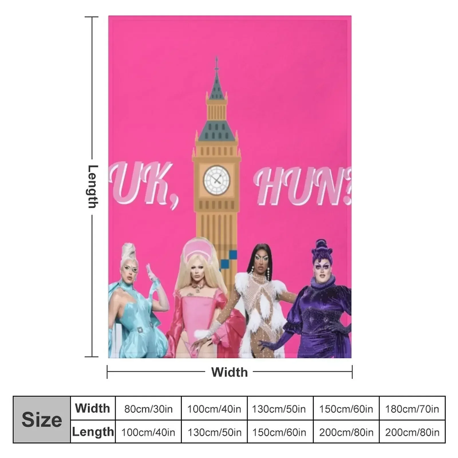 New Uk, Hun RuPauls Drag Race UK United Kingdolls Throw Blanket Designers Custom Fashion Sofas Stuffeds Soft Beds Blankets