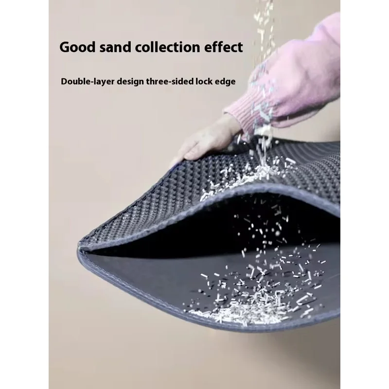 Durable Waterproof Double-Layer Cat Litter Mat with Non-Slip Backing, Washable Pad for Pet Training