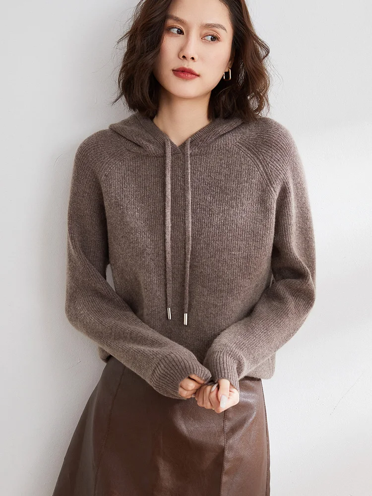 

Повседневная вязаная шапка, женская приталенная футболка с длинным рукавом, топ, весенне-осенний новый стиль, пуловер, свитшот