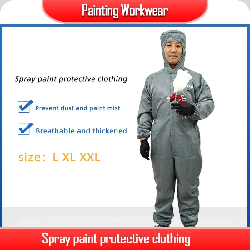 Painting Workwear Carbon Fiber Conductive Wire Anti-Static Spray paint protective clothing Prevent dust and paint mist