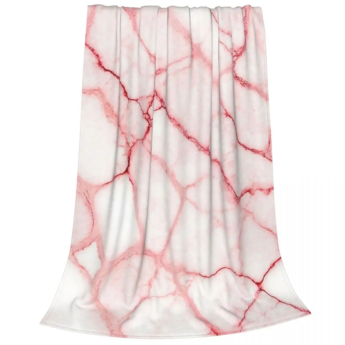 Pink Veins On A White Base Blankets Flannel Warm Sofa Throw Blankets For Home Bedroom Travel Throws Bedspread Quilt