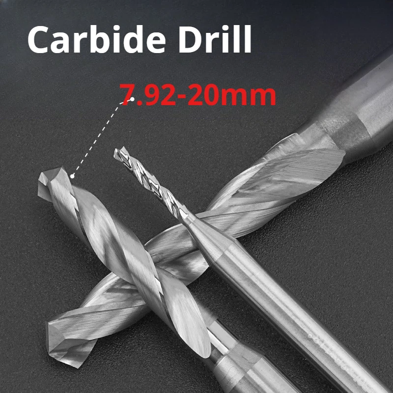BF2055 Solid Carbide Drill 3xD 7.92-20mm Uncoated External Cooling for Aluminum CNC Drilling Tool