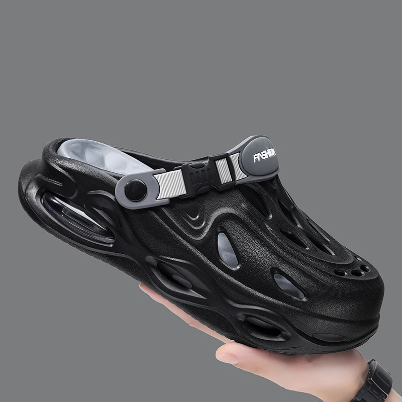 Summer Men Sandals Light EVA Men's Casual Shoes Hole Shoes Clogs Lovers Home Garden Outdoor Male Beach Flat Slippers