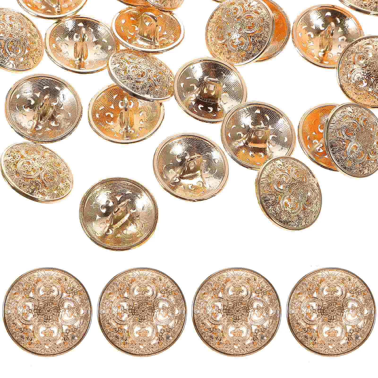 30 Pcs Button for Clothes Sewing Fastener Accessories Men Sports Metal Coat Hollow Buttons Jacket Man