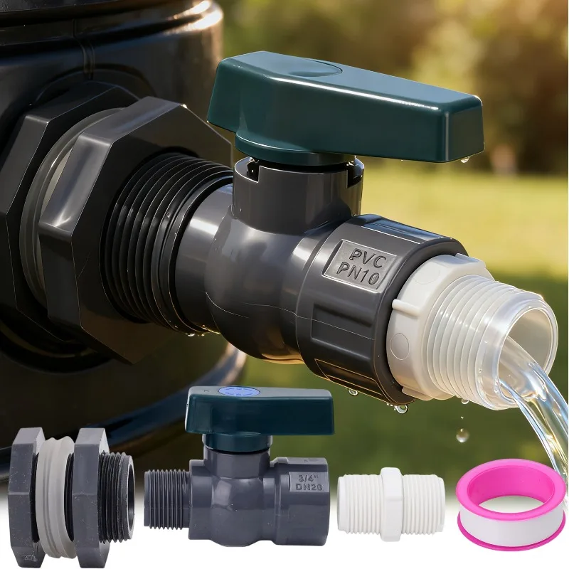 

Комплект переключателя ведра для воды, ПВХ, сельскохозяйственный ирригационный переключатель для дождевой бочки, герметичные адаптеры, комплекты переключателей для дома и сада