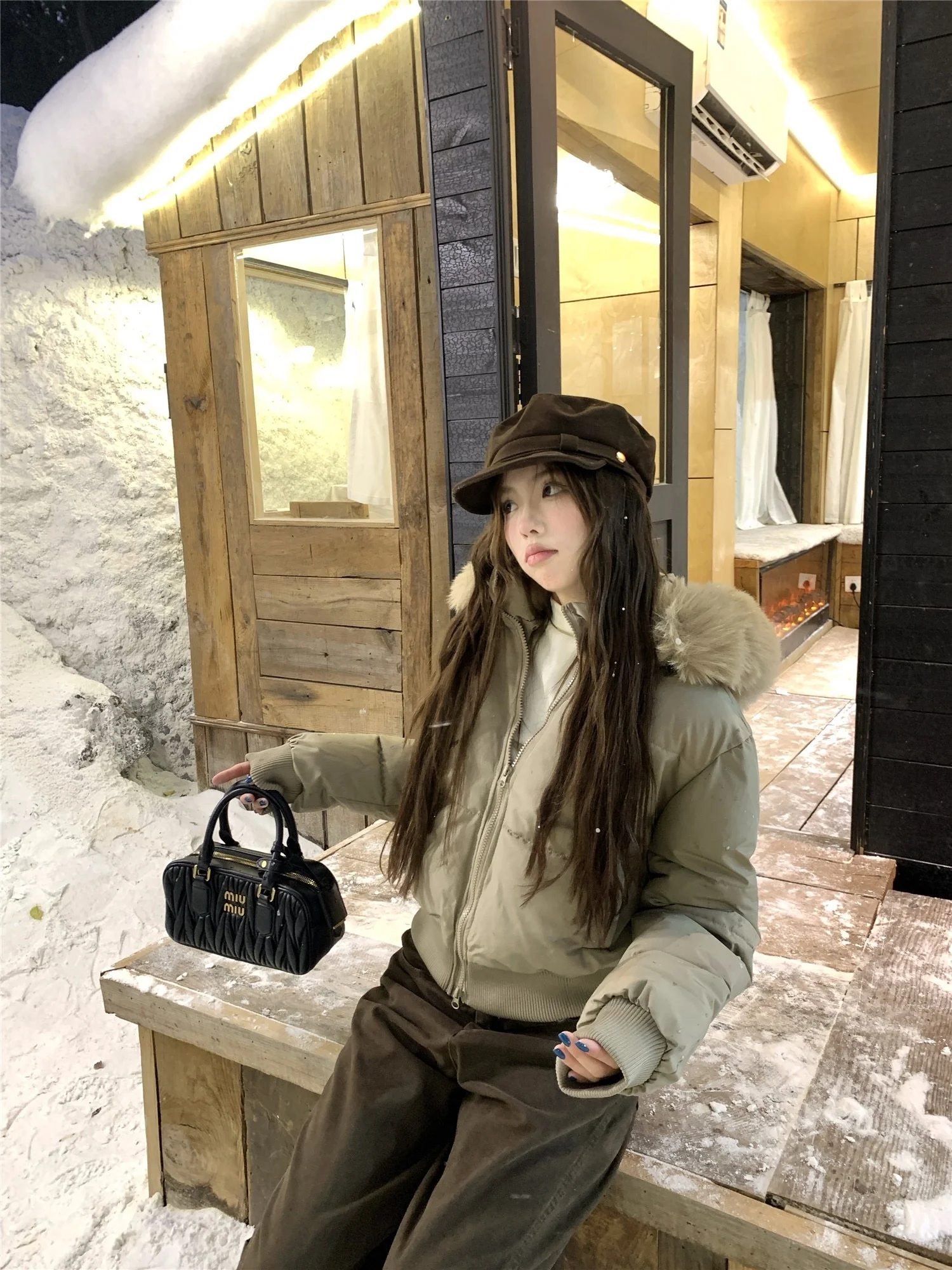 

Женская зимняя куртка RIZZMA с меховым воротником, 90% белый утиный пух, утепленная, теплая, с регулируемой талией, короткое пальто