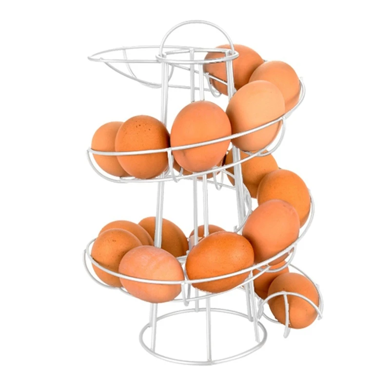 Egg Rack Spiral Storage Rack Egg Skelter Deluxe Spiraling Dispenser Rack Basket Storage Space Multi-functional Rack