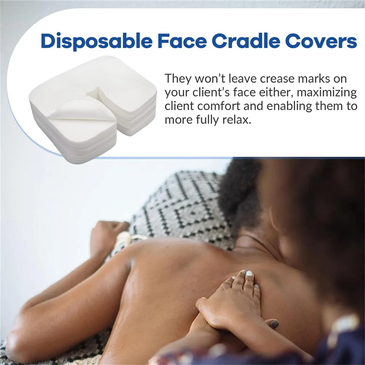 300 Count Disposable Face Cradle Covers, Non-Sticking Massage Face Covers, Headrest Covers for
