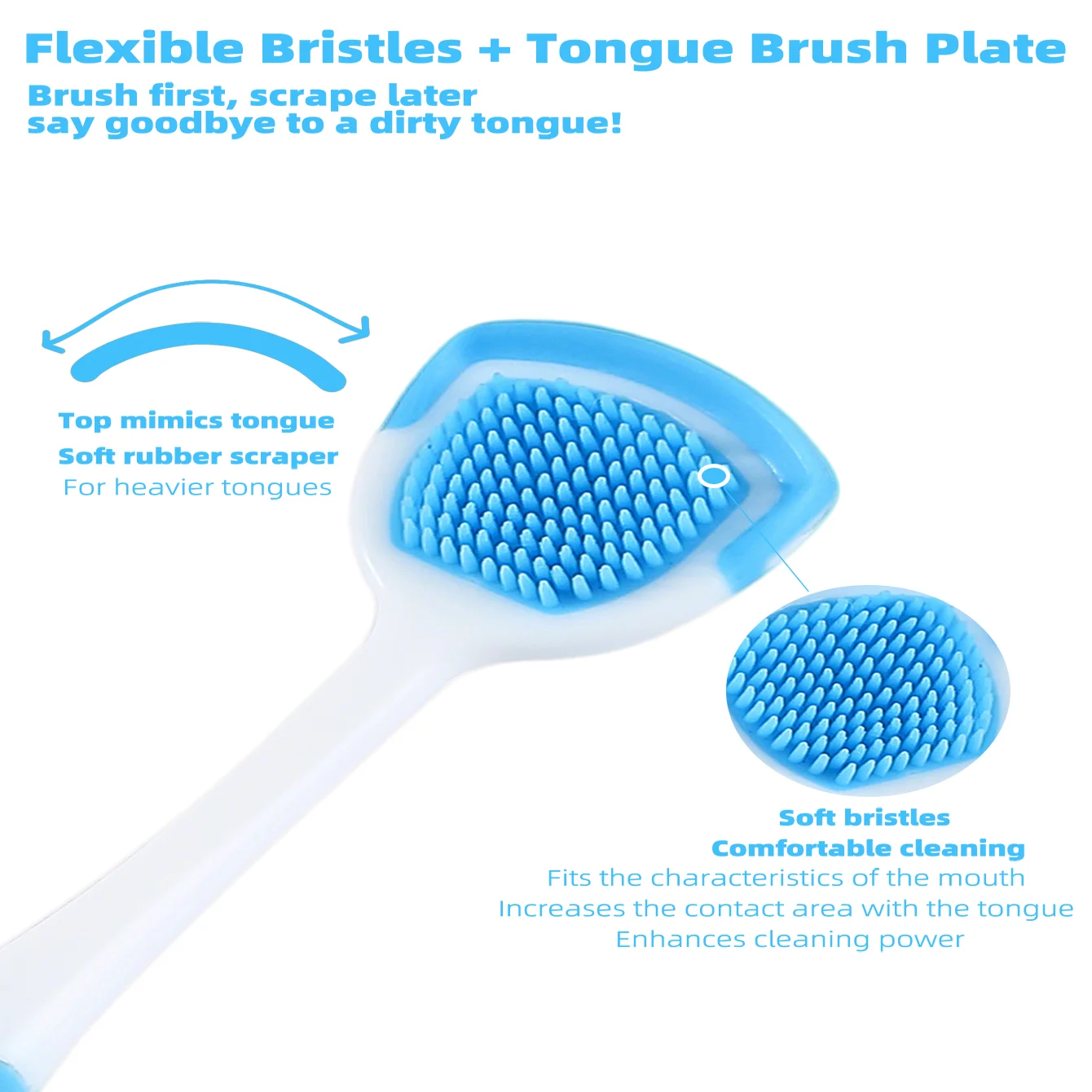 Vaclav 1 قطعة/4 قطعة/8 قطعة مكشطة اللسان السيليكون لنظافة الفم ، مكشطة منظف اللسان للعناية بالفم ، فرشاة اللسان حطام الطعام Clea #2