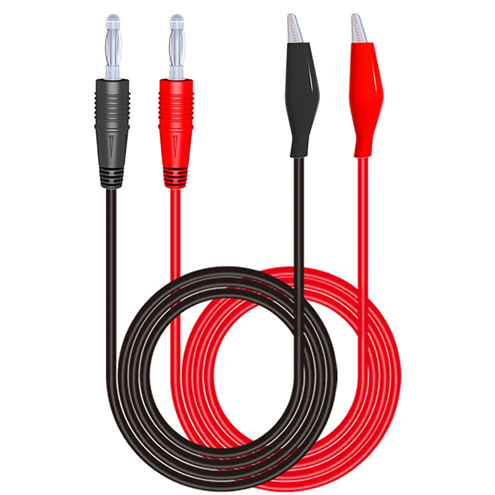 1pair 1M Double End Test  Wire Line P1038 4mm Banana  To Crocodile Clamp Soft Test  Multimeter Test Cable Measure Tool