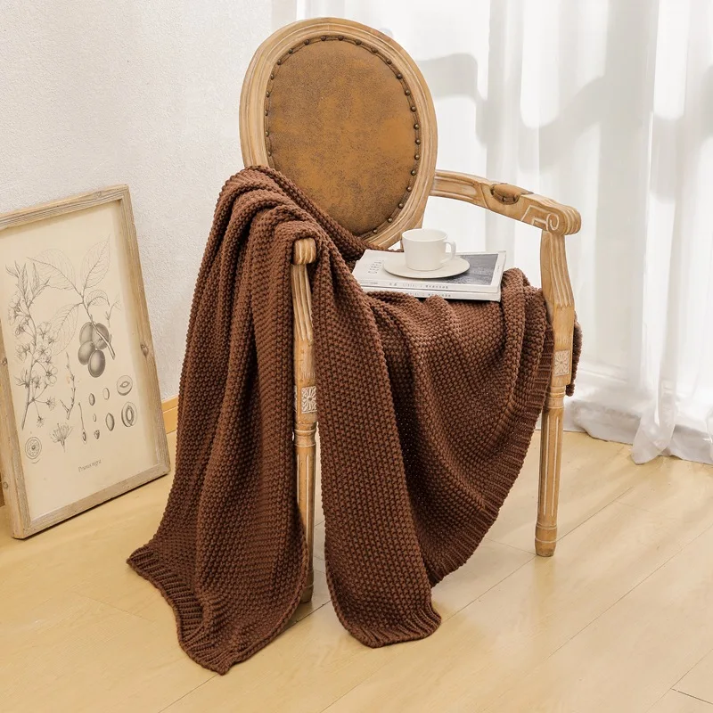 Soft Knitted Throw Blanket for Sofa Bed – Cozy Textured Knit Blanket for Living Room, Bedroom, Travel & Nap Use, Home Decor
