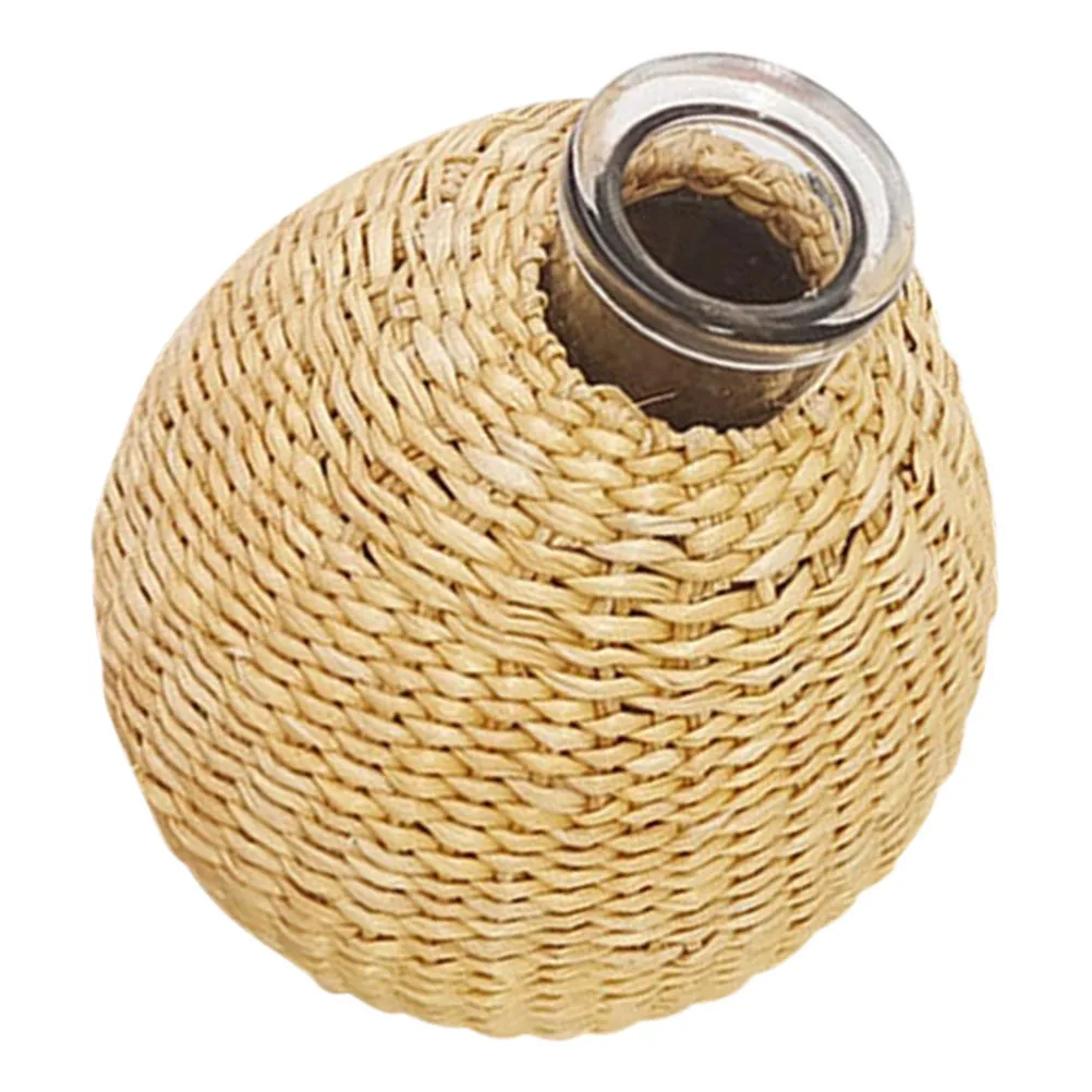 

Flower Arrangement Vase Creative Rattan Woven Glass for Home Decoration Decorative