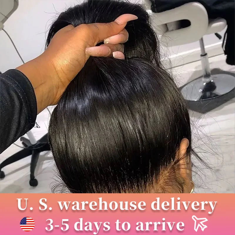 

360 Full Lace Frontal Wig Brazilian Pre Plucked Bone Straight 13x4 13x6 Transparent Lace Front Human Hair Wigs For Black Women