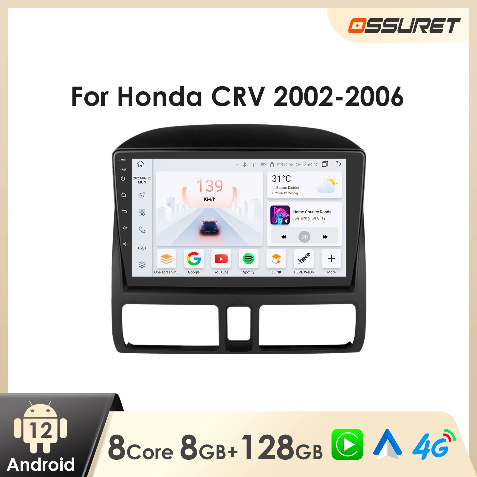 Android Car Radio for Honda CRV CR-V 2002 - 2006 Car Stereo Multimedia Android Auto Carplay 7862 Car Intelligent Screen Player