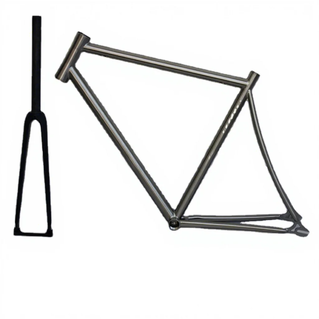 Custom Titanium Track Bicycle Frame With Carbon Fiber Fork