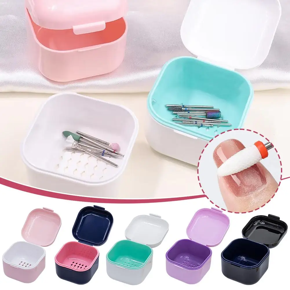 Portable Alcohol Disinfection Filter Cleaning Box Nail Drill Head Art Sterilization Tool Grinding Manicure Disinfection Box Z7Q5
