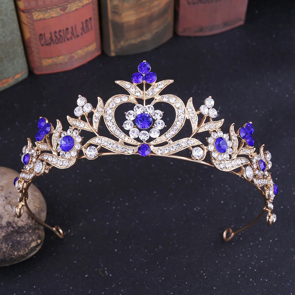 Crystal Rhinestone Wedding Hair Accessories Gold Silver Color Tiaras And Crowns For Bride Women Fashion Princess Diadems Jewelry