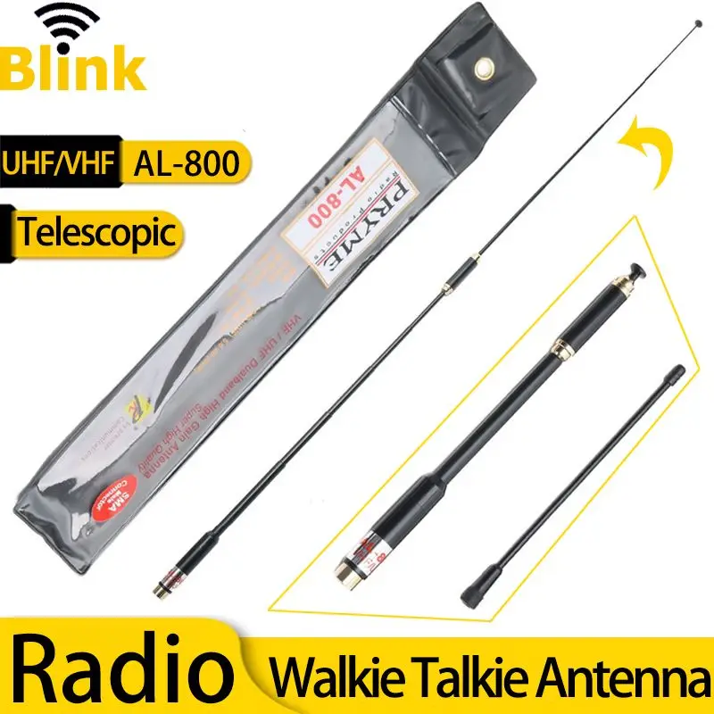 

AL-800 Handheld Telescopic Antenna UHF/VHF Dual Band Radio SMA/BNC for WOUXUN TYT HYT Kenwood Yaesu Vertex BAOFENG Walkie Talkie