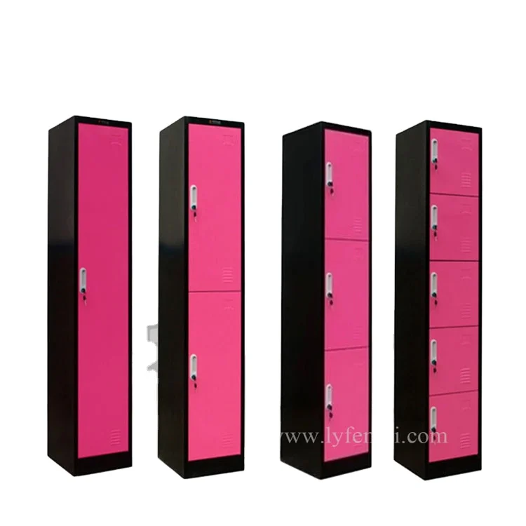 

Knock Down Structure Flat Package Pink Metal Cabinet Locker 2 Door School Pink Lockers for Sale