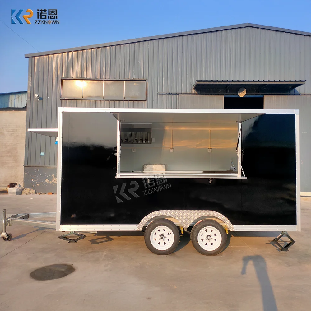 Concession Professional Food Truck Coffee Pizza Trailer Street Mobile Burger Hot Dog BBQ Trailer With Full Kitchen