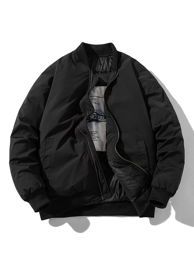 

Утепленная хлопковая куртка унисекс в стиле бейсбольной куртки, однотонная, свободного кроя, повседневная верхняя одежда для мужчин и женщин, парная куртка-пилот