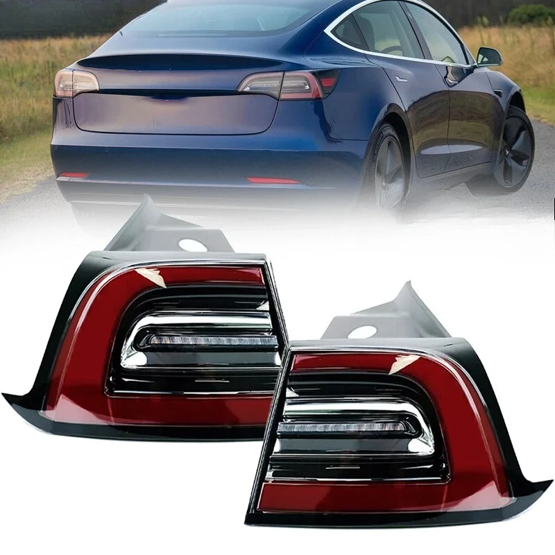 3 Pins & 4 Pins For Tesla Model 3 Model Y 2017-2020 LED Rear Lamp Turn Signal Light Stop Brake Lamp 1077399-00,1077398-00
