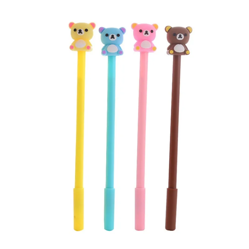 24 Pcs Creative Cartoon Bear Neutral Pen Cute Student Kawaii Stationery Office Supplies Back To School