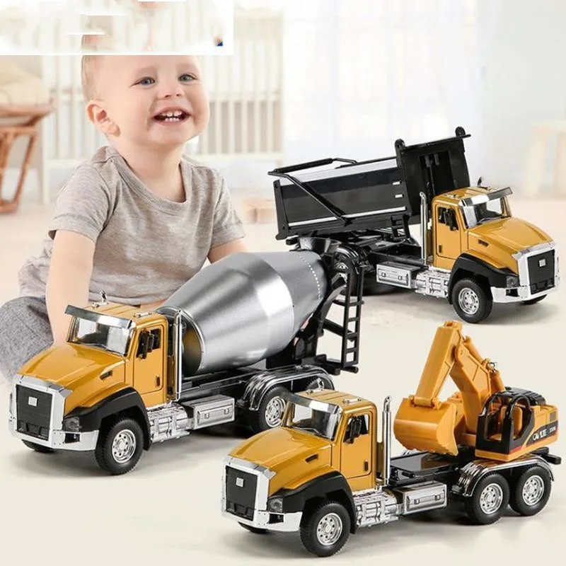 1/50 Diecast Alloy Engineering Truck Loader Tractor Excavator Construction Model Vehicle Classic Toy For Children Boy Gift