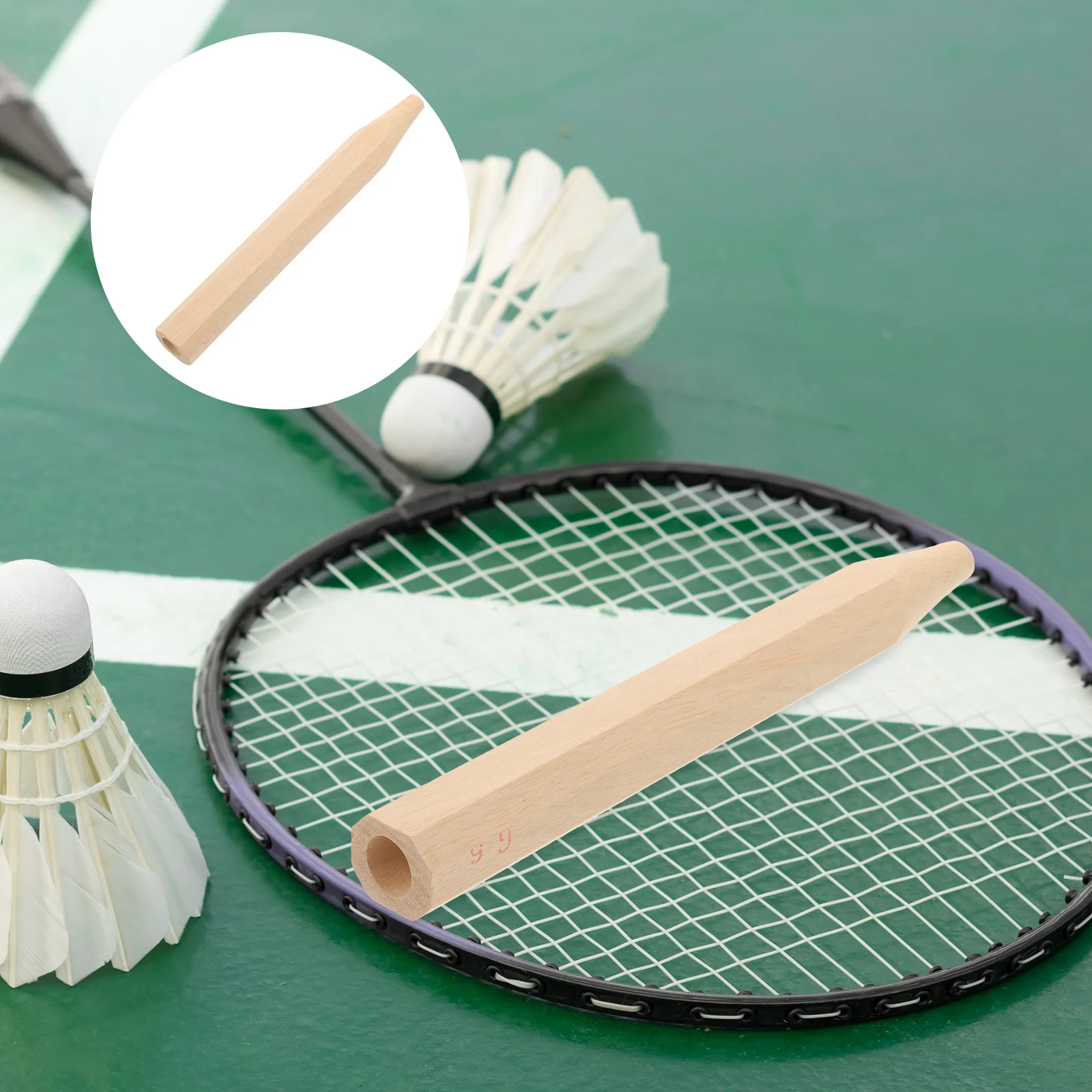 

Replacement Badminton Racket Handle Crafted with Wood High-Density Polished Surface Reliable Strength Ideal for Racket Repair