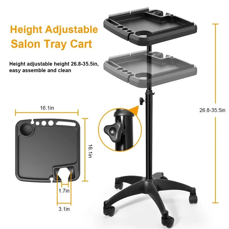 Professional Hairdressing Trolley Cart Multi Layer Storage Rack for Salon Beauty Barber Shop Tools Organizer Wheeled Stand