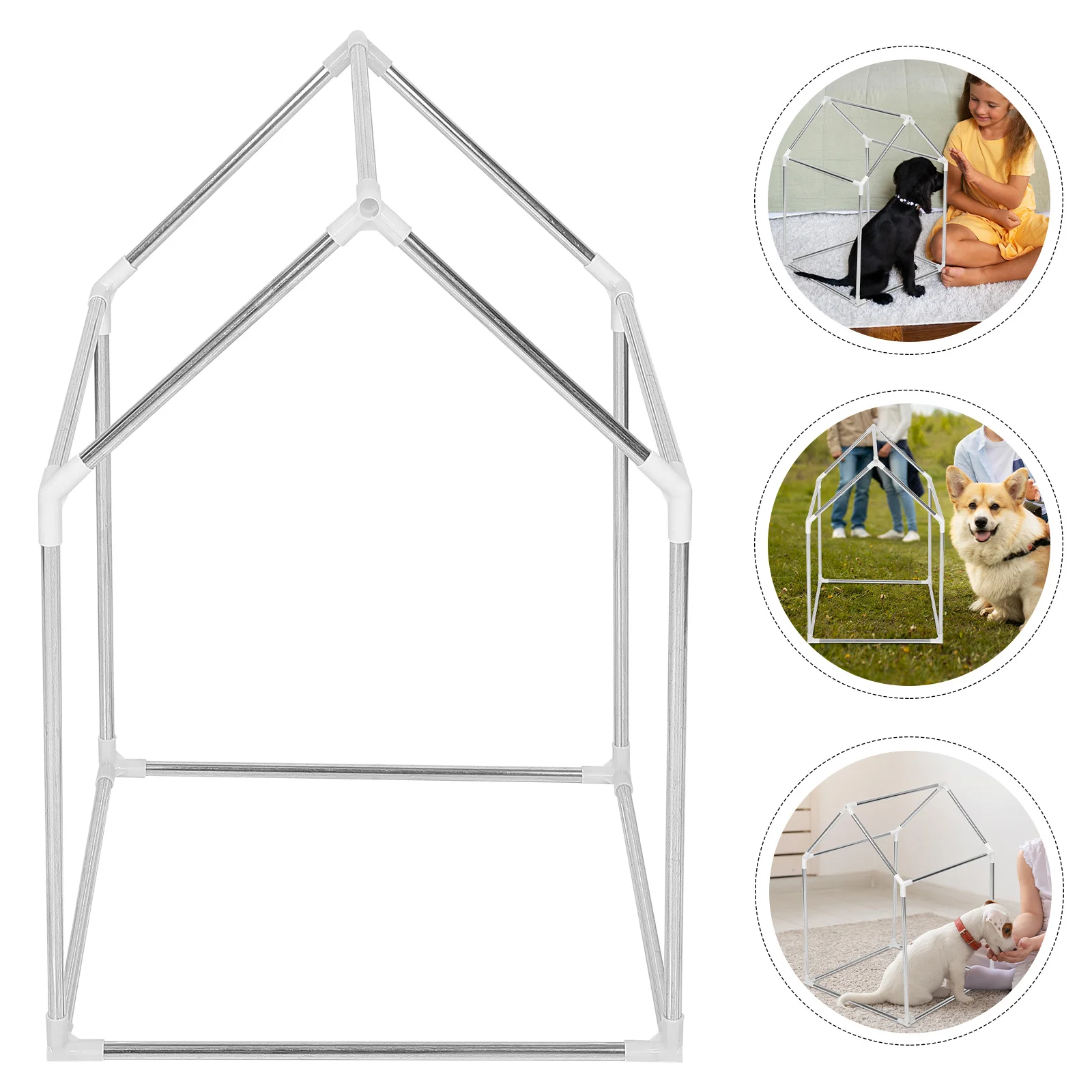 

1Set Kids Tent House Frame Metal DIY Playhouse Structure Easy Assembly Children Play Tent Frame Indoor Outdoor