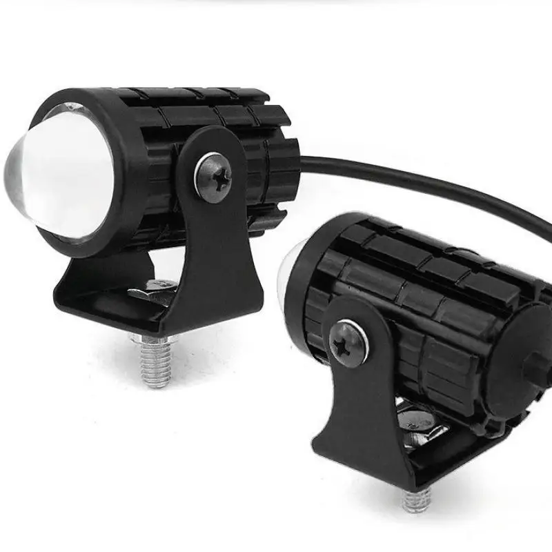 1/2PCS Universal Dual Color Spotlights Motorcycle LED Headlight Mini Driving Light Motorbike Truck Trailer Off-road Accessories