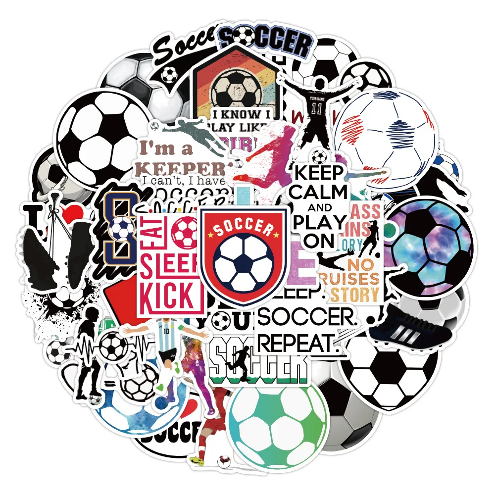 10/30/50pcs Sports Competition Football Graffiti Stickers Christmas Gift  Kids Toys Sticker For Laptop Phone Diy Guitar Stickers