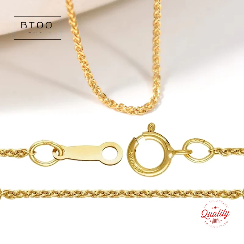 

14K Gold Filled Wheat Chain w/ Spring Ring Clasp, Wheat Chain Necklace 1mm, Gold Filled Wheat Necklace Chain 16 18 Inches