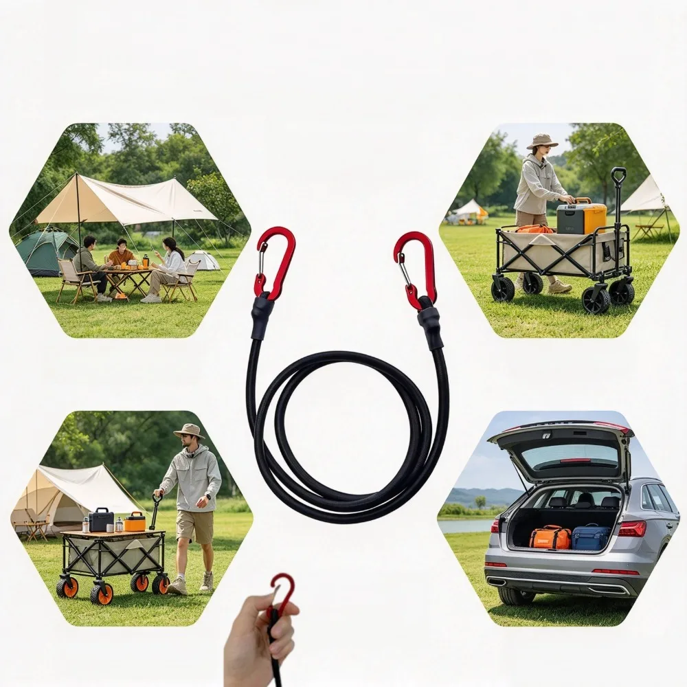 Universal Red Dual Hook Helmet Lock Rope Anti-Theft Security Cable for Motorcycle Bicycle Scooter ATV Outdoor