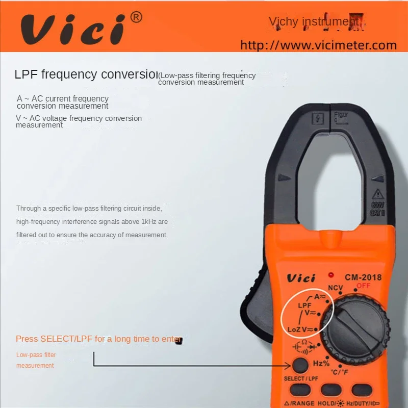 Stable Vici Digital AC DC Clamp Meter LoZ LPF Voltmeter 800A Current Multimeter Ammeter 60mF Capacitance Resistance Frequency