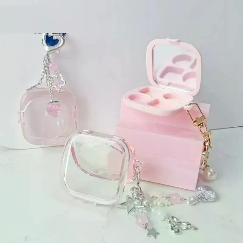 Leeres Licht, 4 Fächer, rechteckig, Lidschatten, Lippenstift, Concealer, Pulverbox, Kosmetikverpackung für DIY-Lidschattenkosmetik mit Loch