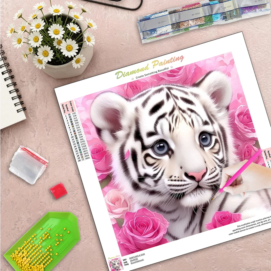 Tiger 5d Diamond Painting Home Decor Crafts Diy Kits For Beginners Full Round/Square Interior Arts And Crafts Diamond Art Kits