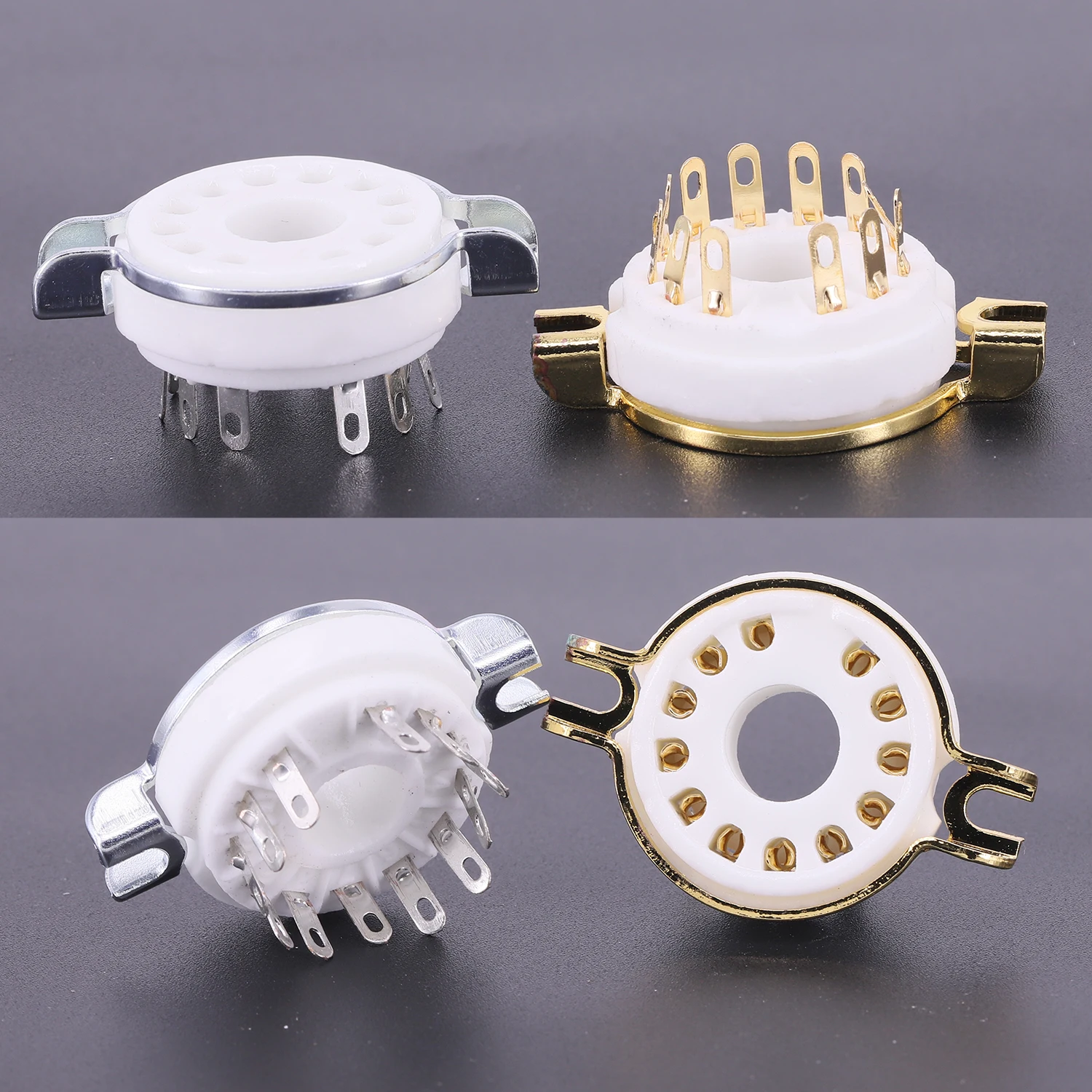 B12cチューブソケットバルブベース、オーディオ用電源ランプジャック、6hf5、6c10、6ge5、8gu7、8ac9、9mn8、6ea4、50ca10、6ca10、6ca10、12ピン、4個