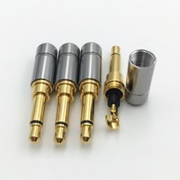 4Pcs Mini 3.5mm 2 / 3 / 4 Pole Plug 3.5 Mono / Stereo Male Adapter with Clip Soldering Audio Jack for DIY Headphone Connector
