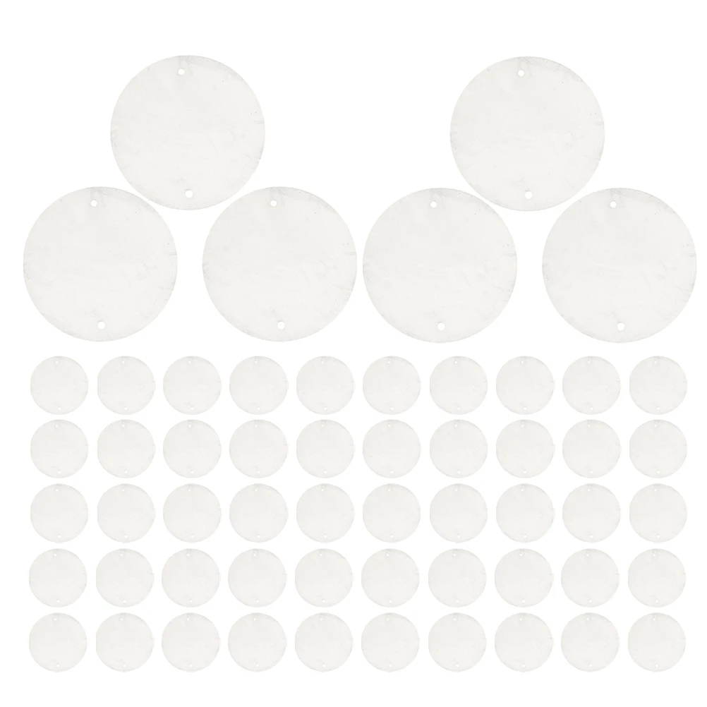 

100pcs Double Hole Shell Pieces Round Shells For Crafts Diy Jewelry Making Wind Chime Decor Home Decoration Mussel Shells Beads