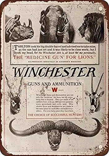 Metal Tin Sign 1910 Winchester Guns and Ammunition Vintage Retro Home Decor Art Wall Decor-aluminum