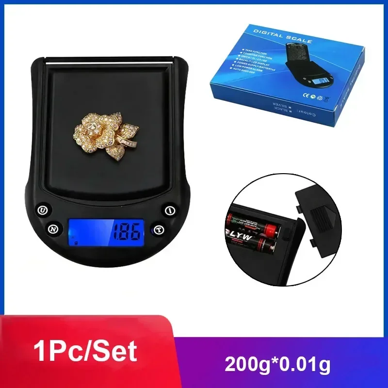 Portable Pocket Digital Scale Mini 200g*0.01g Precision Pocket Digital Scale For Gold Sterling Jewelry Scales Weight Balance